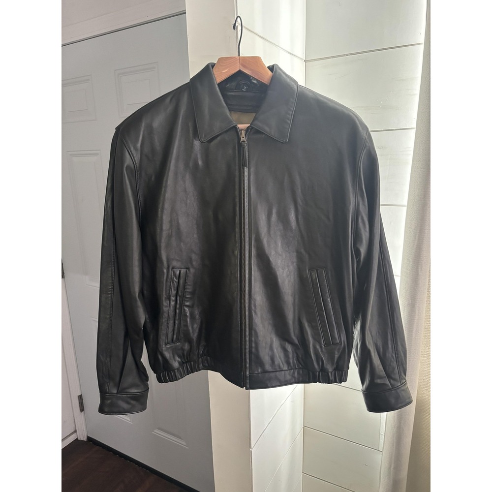 Couture‎ By J Park Jacket Mens Large Black Lamb Leather Bomber Y2K 90s Vintage